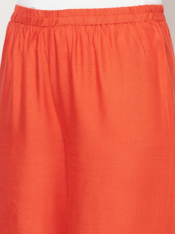 Aniyah Rayon Flared Slip-On Rust Color Palazzo