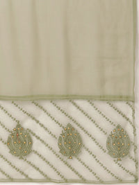 Thumbnail for Anouk Women Olive Green Ethnic Motifs Yoke Design Kurta with Palazzos & With Dupatta - Distacart