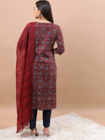 Thumbnail for Vishudh Ethnic Motifs Printed Kurta With Trousers & Dupatta - Distacart
