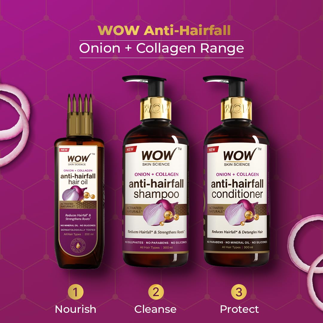 Wow Skin Science Red Onion Black Seed Oil Shampoo & Conditioner Combo - Distacart