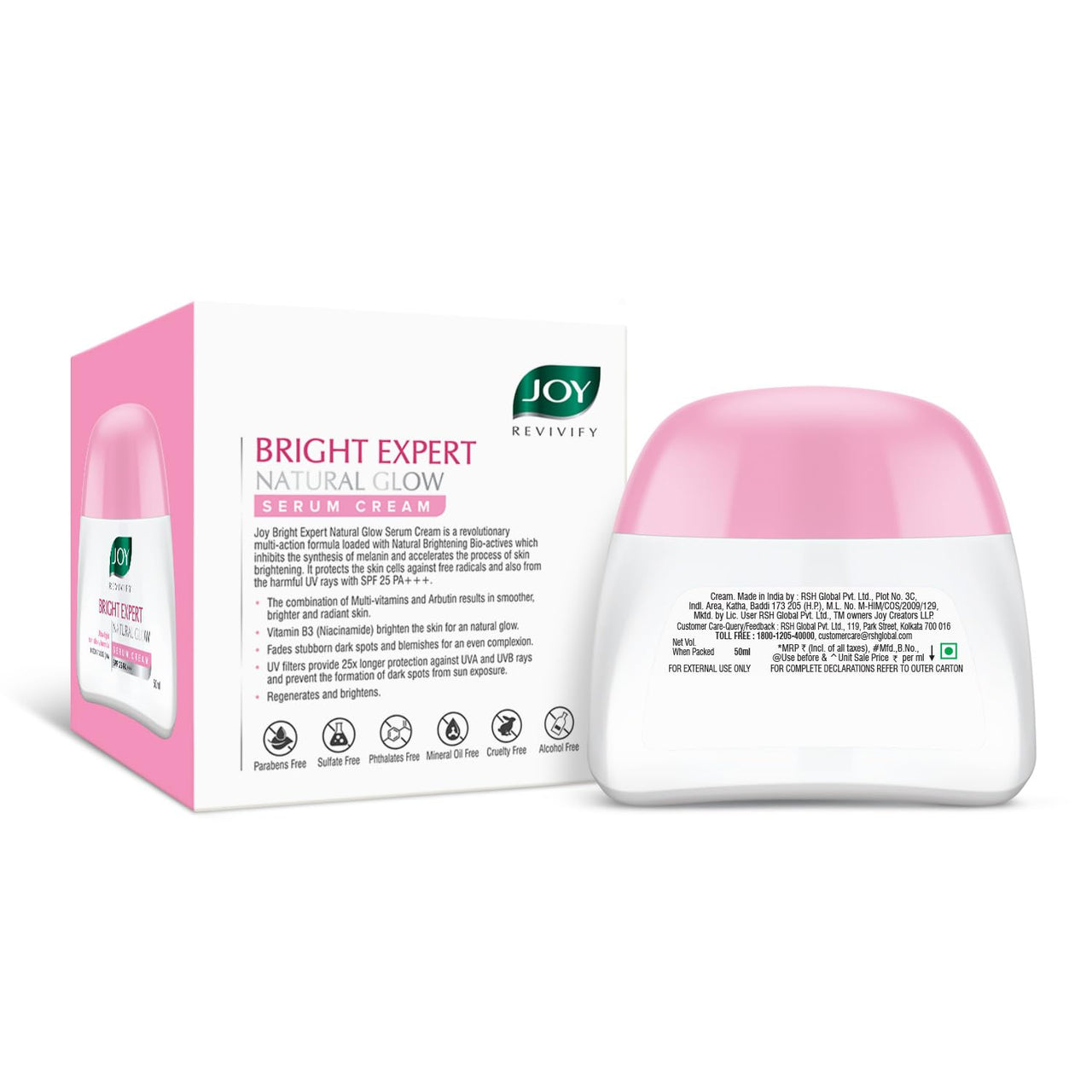 Joy Revivify Bright Expert Natural Glow Serum Cream SPF 25 A+++ - Distacart