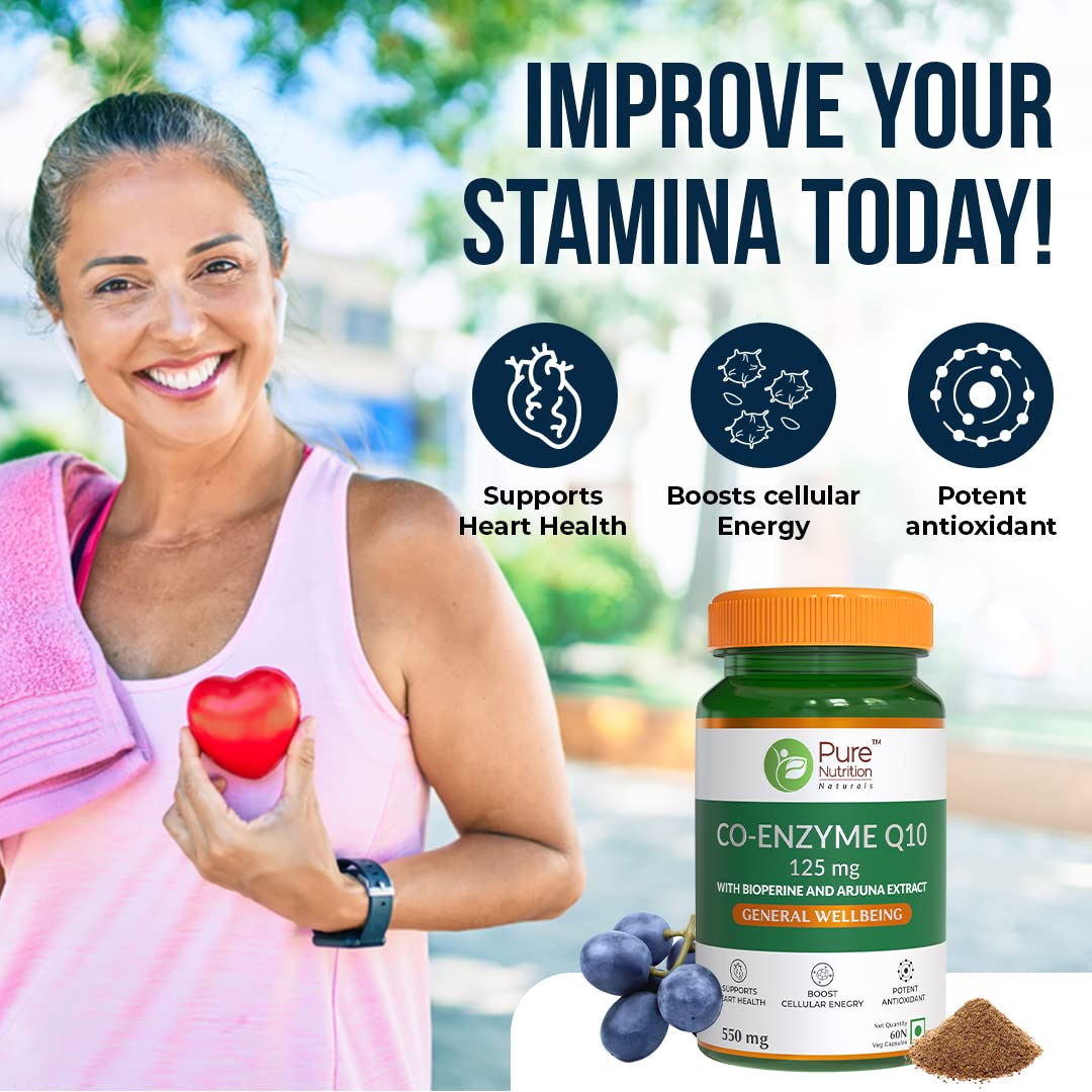 Pure Nutrition Bio Coenzyme Q10 125 mg Veg Capsules - Distacart
