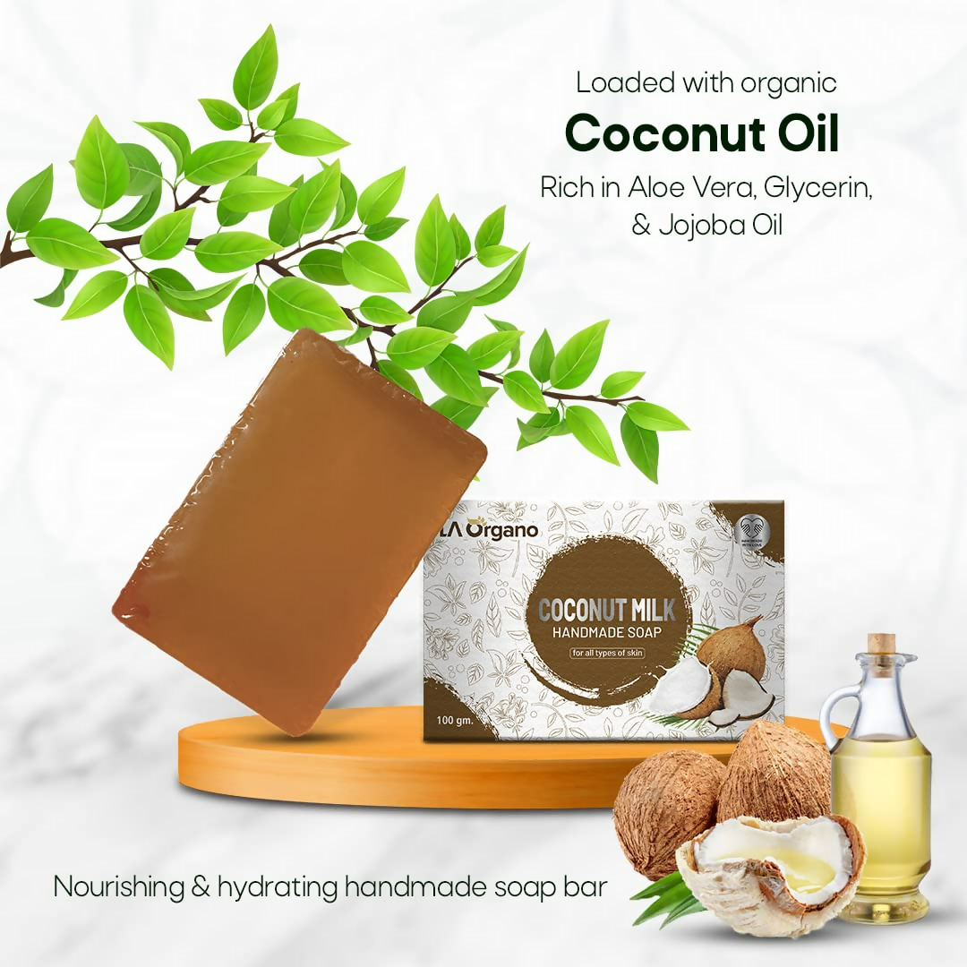 LA Organo Coconut Milk Handmade Natural Bath Soap - Distacart