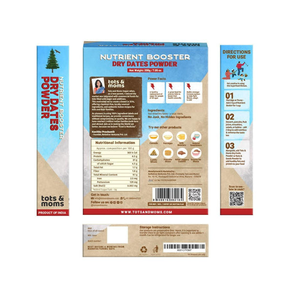 Tots and Moms Organic Dry Dates Powder - Distacart