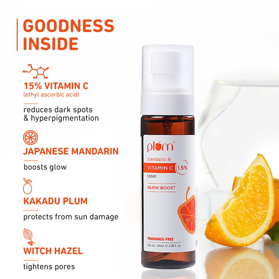 Plum 1.5% Vitamin C Toner with Mandarin for Glowing Skin - Distacart