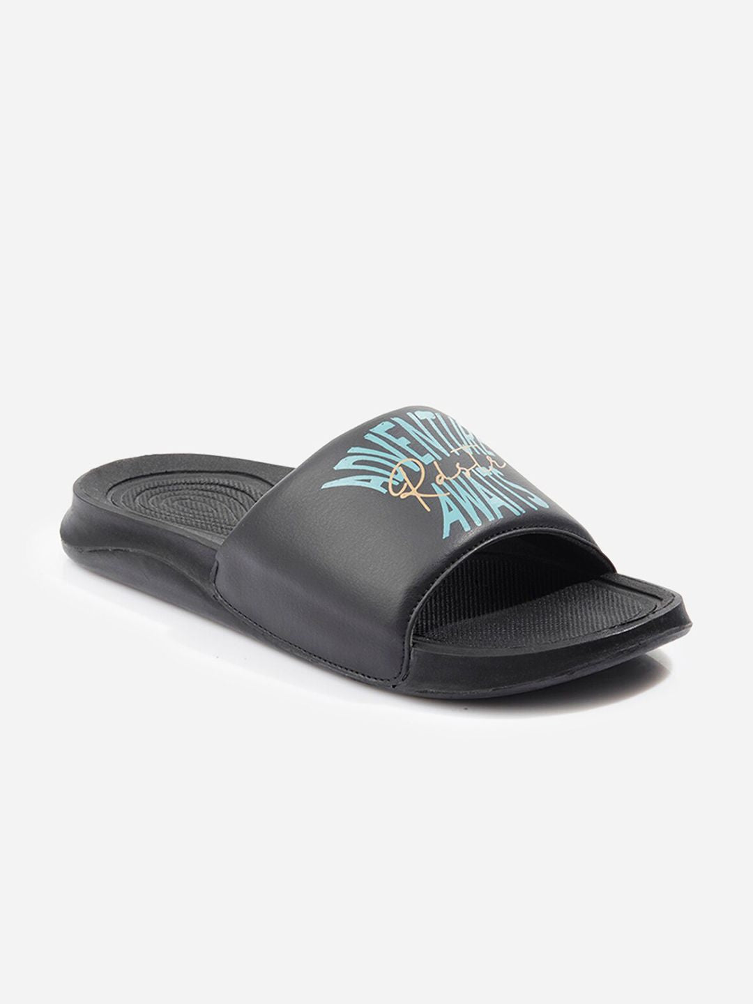 Roadster The Lifestyle Co. Men Black Printed Slider Flip Flops