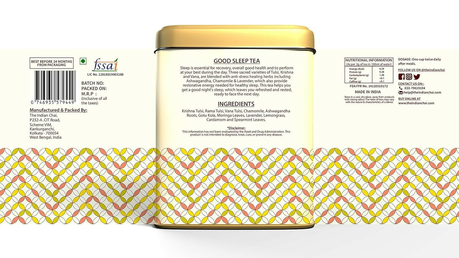 The Indian Chai - Good Sleep Tea 30 Pyramid Tea Bags - Distacart