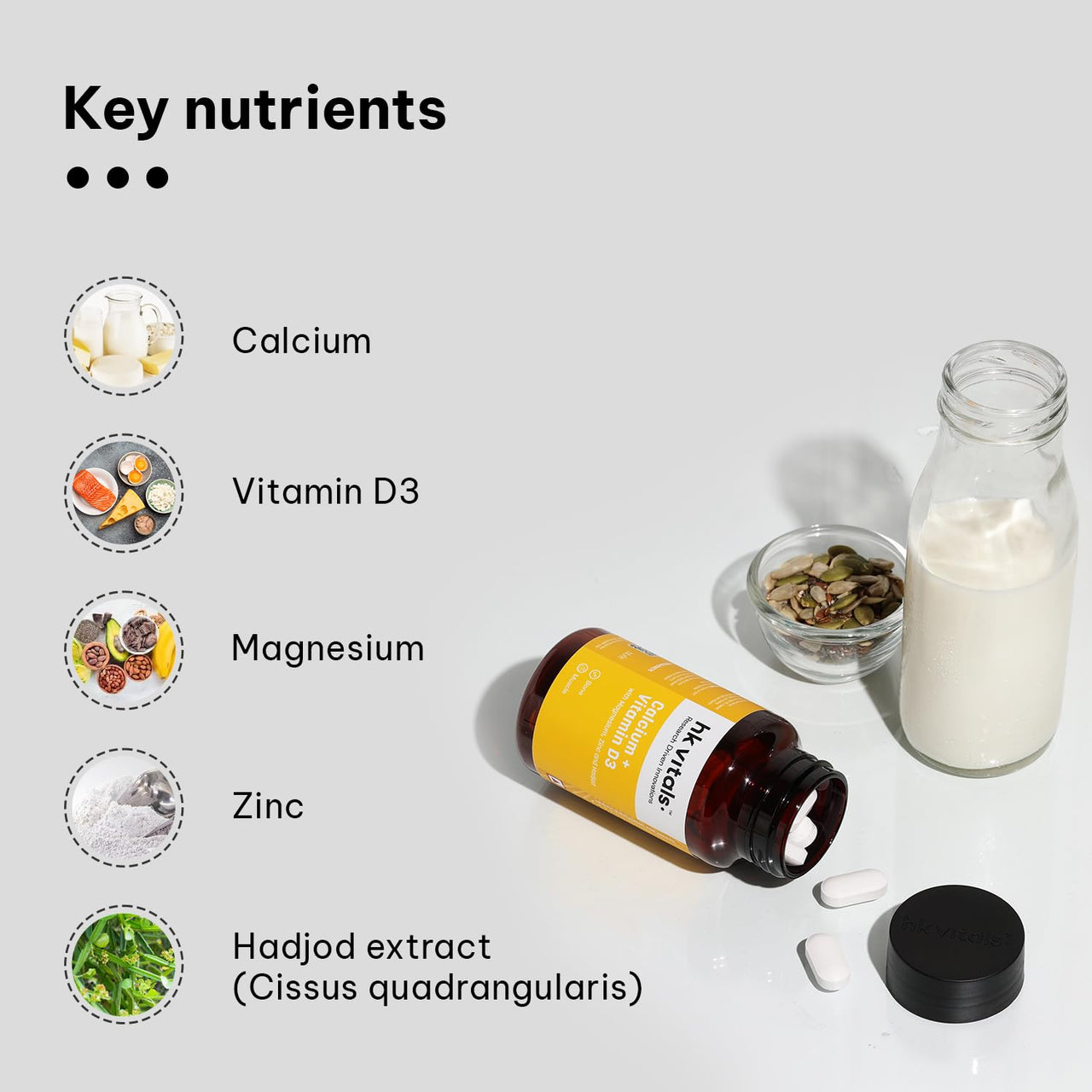 HK Vitals Calcium + Vitamin D3 Tablets