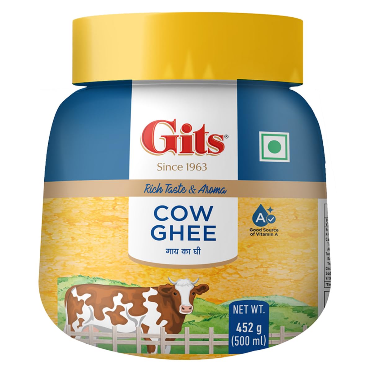 Gits Cow Ghee | Rich Taste & Aroma | Good source of Vitamin A, Delicious, Healthy & Nutritious - Distacart