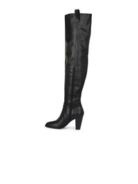 Thumbnail for Delize Black High-Top Block Heeled Boots
