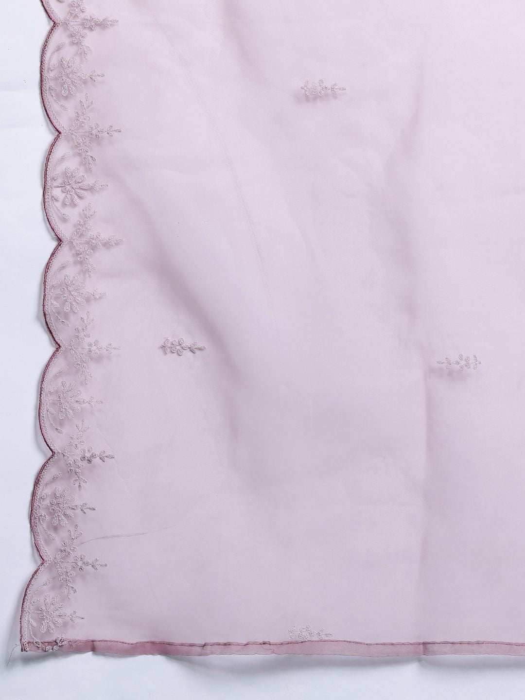 Indo Era Plus Size Floral Embroidered Thread Work Kurta With Trousers & Dupatta