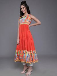 Thumbnail for Aks Ethnic Motifs Printed Anarkali Tiered Kurta - Distacart
