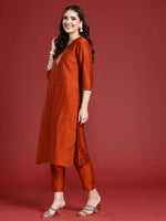 Thumbnail for Anouk Women Ethnic Motifs Embroidered Regular Kurta with Trousers & With Dupatta - Distacart