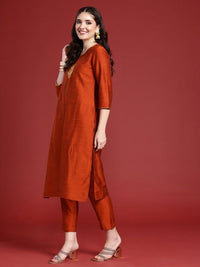 Thumbnail for Anouk Women Ethnic Motifs Embroidered Regular Kurta with Trousers & With Dupatta