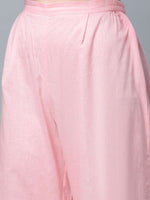 Thumbnail for Ahalyaa Women's Baby Pink Pure Cotton Printed Kurta Palazzo Set