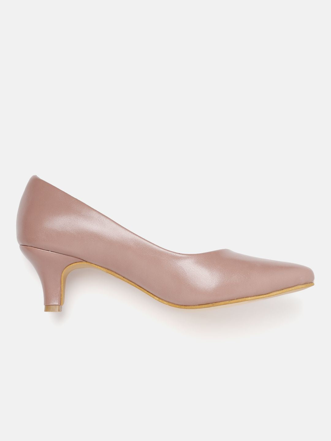 ELLE Mauve Solid Kitten Pumps