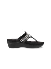 Thumbnail for Metro Black Embellished Wedge Heel