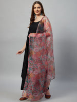 Thumbnail for InWeave Black Strappy Set With Green Organza Dupatta - Distacart