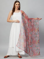 Thumbnail for InWeave White Strappy Set - Green Organza Dupatta - Distacart