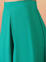 Thumbnail for InWeave Emerald Green Strappy W Green Organza Dupatta Set - Distacart