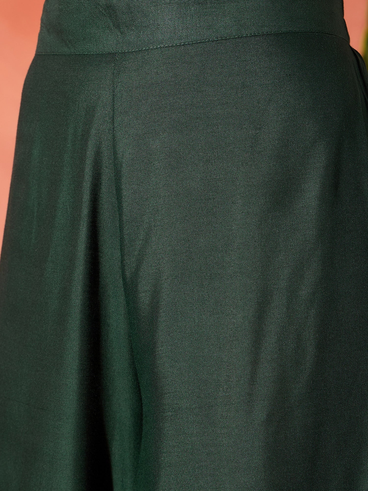 InWeave Dark Green Mandarin Patola Kurta Set - Distacart