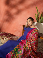 Thumbnail for InWeave Ink Blue Anarkali Patola Kurta Set - Distacart