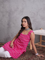 Thumbnail for InWeave Fuchsia Kantha Cream Palazzo Set - Distacart