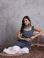 Thumbnail for InWeave Black Kantha Cream Palazzo Set - Distacart