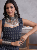 Thumbnail for InWeave Black Kantha Cream Palazzo Set - Distacart