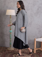 Thumbnail for InWeave Black Small Check Black Palazzo Set - Distacart