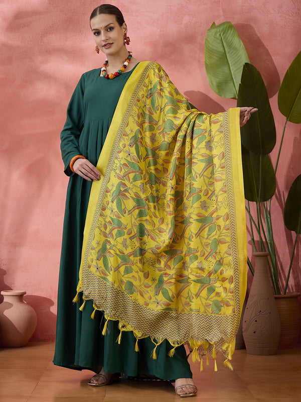 InWeave Green Sweetheart Kurta With Dupatta - Distacart