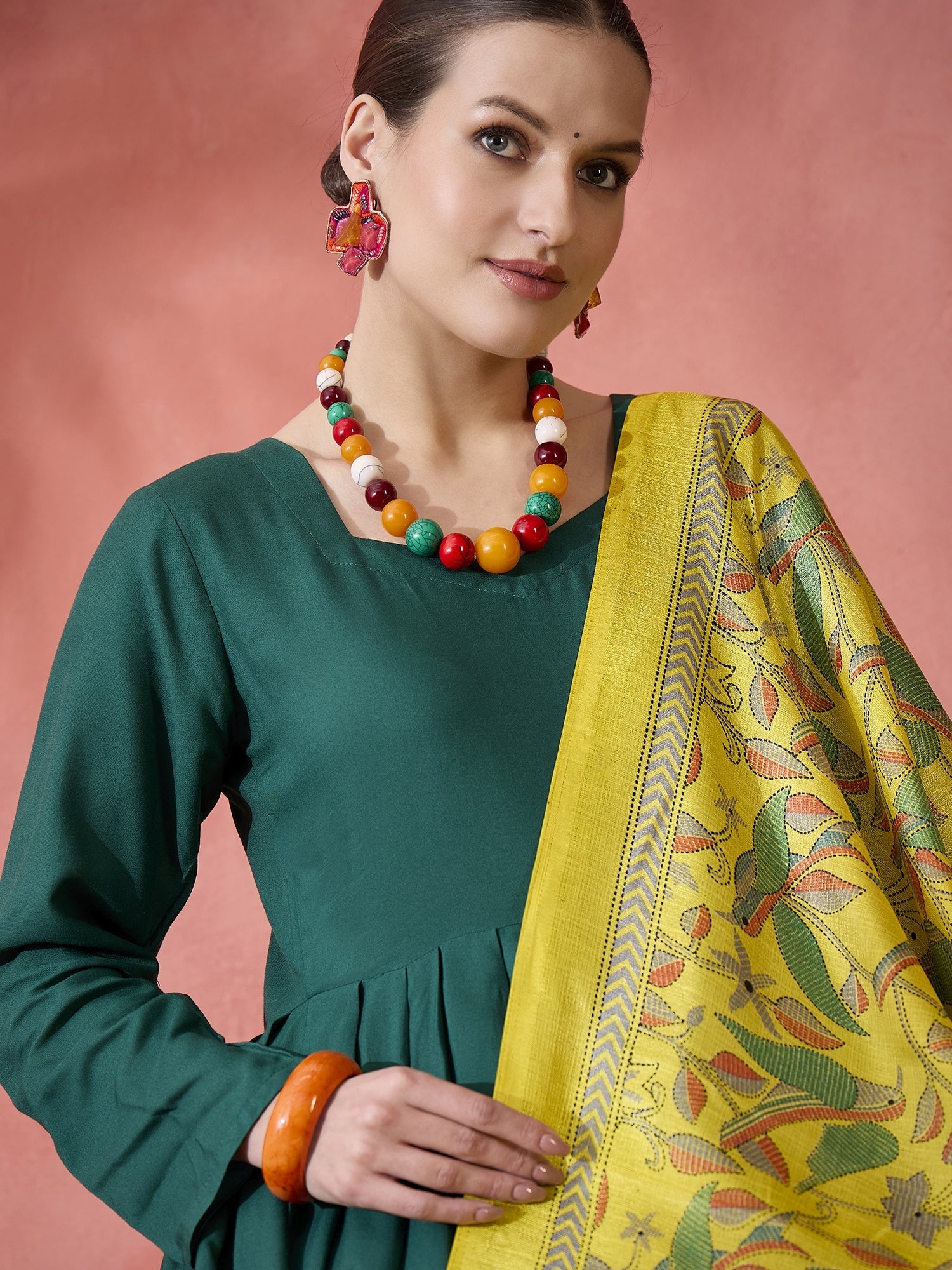 InWeave Green Sweetheart Kurta With Dupatta - Distacart