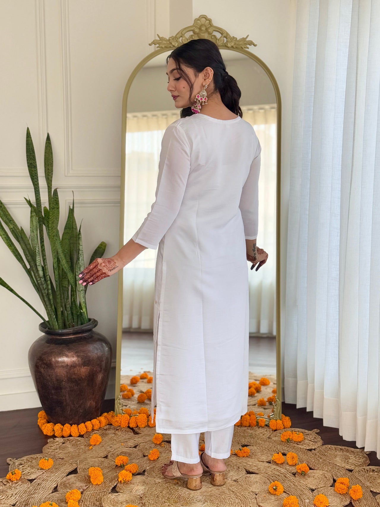 Lyush Women Party Wear Embroidery Worked Kurta With Pant And Dupatta Set - Off White
