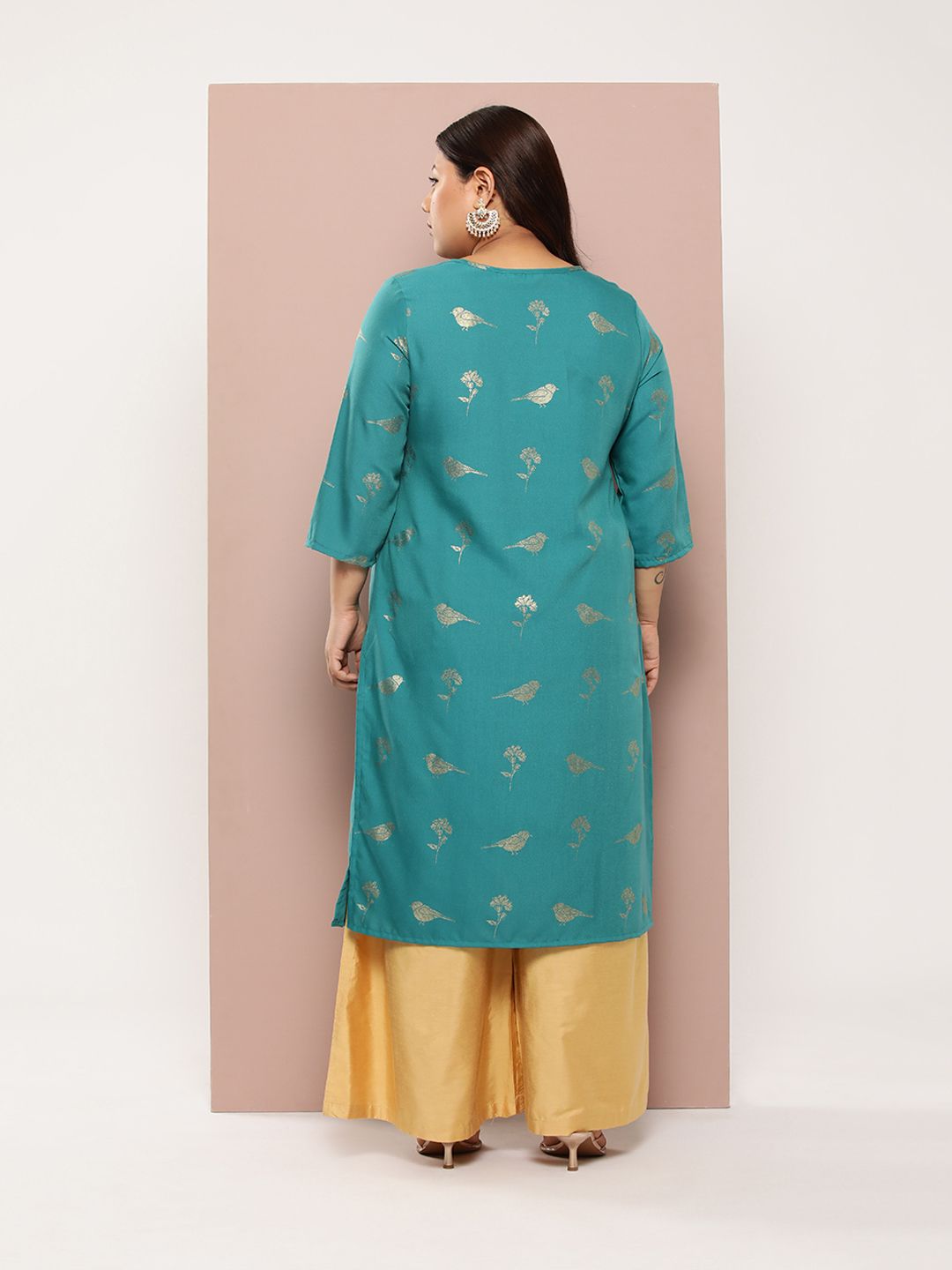 Sztori Plus Size Ethnic Motifs Printed Straight Kurta - Distacart