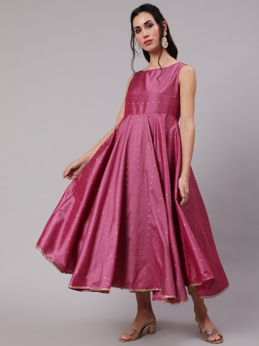 Aks Woven Design Gotta Patti Anarkali Kurta - Distacart