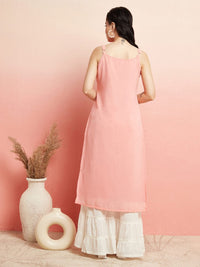 Thumbnail for Aks Geometric Mirror Work Straight Kurta - Distacart