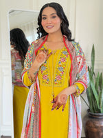 Thumbnail for The52 Beautiful Women's Thread work Viscose Fabric Straight Kurta, Pant and Dupatta Set