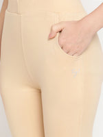 Thumbnail for TAG 7 Set Of 2 Beige & White Solid Leggings - Distacart
