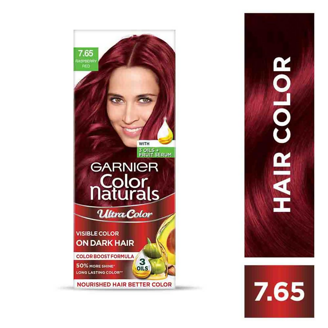 Garnier Color Naturals Ultra Hair Color - 7.65 Raspberry Red - Distacart