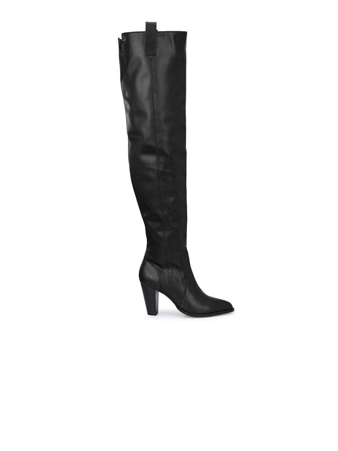Delize Black High-Top Block Heeled Boots