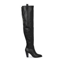 Thumbnail for Delize Black High-Top Block Heeled Boots