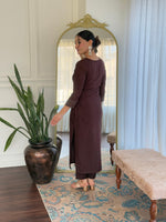 Thumbnail for The52 Women's Rayon Slub Embroidery work Straight Kurta with Pant and Dupatta Set