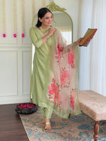 Thumbnail for The52 Beautiful Women's Rayon Fabric Straight Kurta, Pant and Dupatta Set