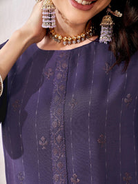 Thumbnail for Anouk Ethnic Motifs Embroidered Regular Sequinned Kurta With Trousers & Dupatta