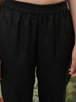 Thumbnail for Vishudh Black Printed Regular Kurta with Trouser & Dupatta - Distacart
