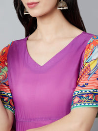 Thumbnail for Aks Ethnic Motifs Printed V-Neck Kurta - Distacart