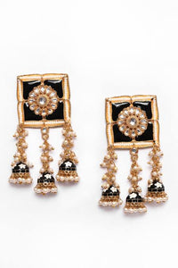 Thumbnail for New Stylish Meenakari Black Jhumki Earring for Womens by House of Ree