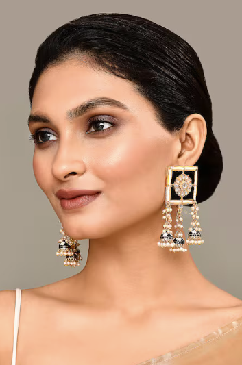 New Stylish Meenakari Black Jhumki Earring for Womens by House of Ree