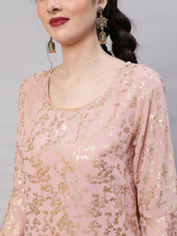 Thumbnail for Aks Floral Printed Bell Sleeves Regular Kurta With Trousers - Distacart