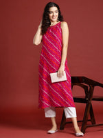 Thumbnail for Anouk Leheriya Printed Halter Neck Thread Work Kurta - Distacart